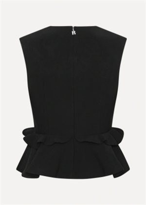 Fleuri v-neck flower top Sort ROTATE